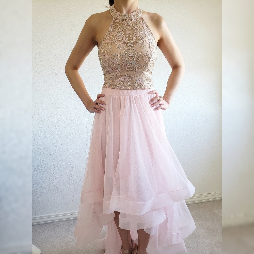 Blush/Cream Crystal Embellished Dress✨(2pc)